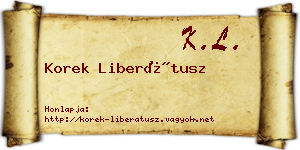 Korek Liberátusz névjegykártya